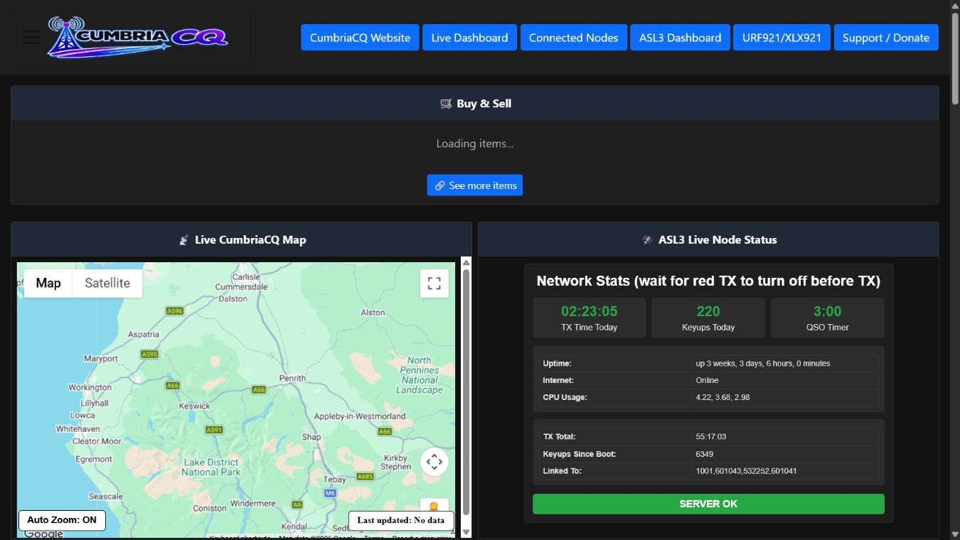 YSF89134 Cumbria CQ dashboard